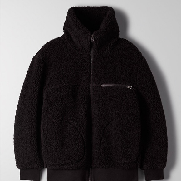 New Aritzia Wilfred Free Teddy Coat in Black - Picture 6 of 9